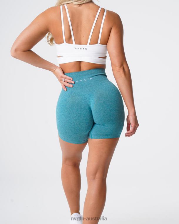 Women Pro Seamless Shorts 04060380 Teal Fitness NVGTN