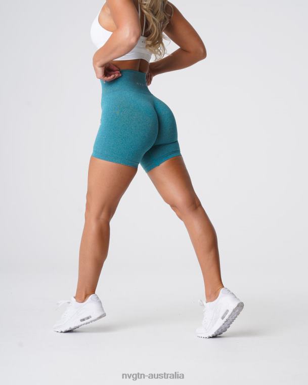 Women Pro Seamless Shorts 04060380 Teal Fitness NVGTN