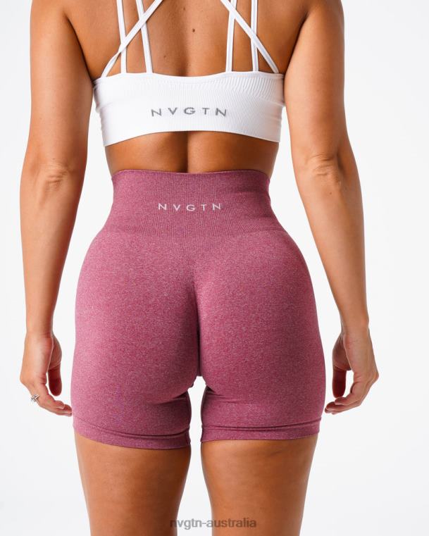 Women Pro Seamless Shorts 04060385 Maroon Fitness NVGTN