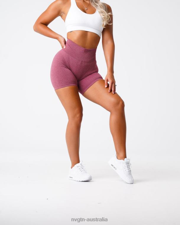 Women Pro Seamless Shorts 04060385 Maroon Fitness NVGTN