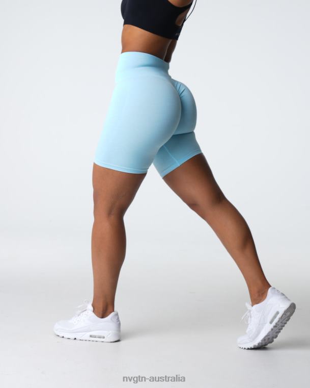Women Scrunch Seamless Shorts 04060396 Pastel Blue Fitness NVGTN