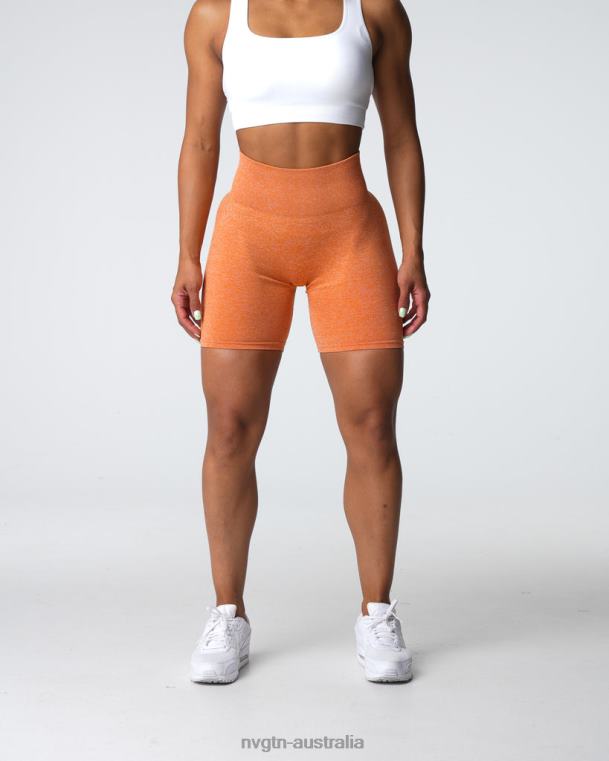 Women Scrunch Seamless Shorts 04060401 Burnt Orange Fitness NVGTN