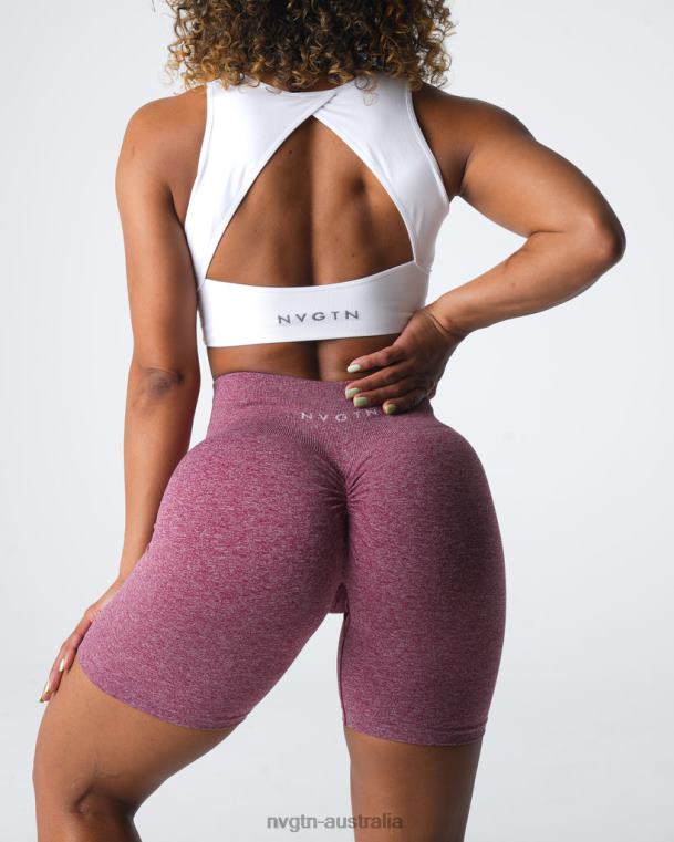 Women Scrunch Seamless Shorts 04060410 Maroon Fitness NVGTN