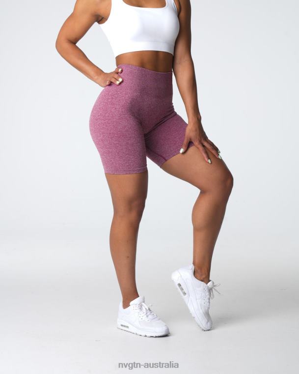 Women Scrunch Seamless Shorts 04060410 Maroon Fitness NVGTN