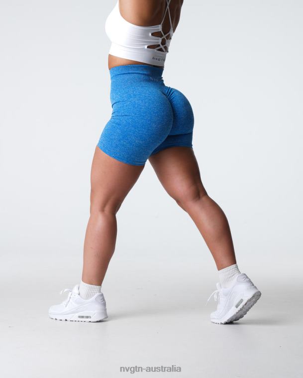 Women Scrunch Seamless Shorts 04060412 Ocean Blue Fitness NVGTN
