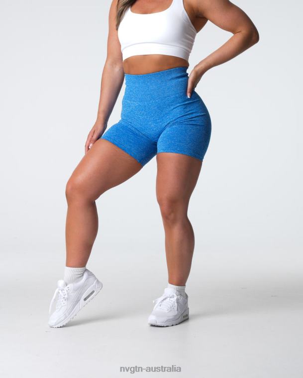 Women Scrunch Seamless Shorts 04060412 Ocean Blue Fitness NVGTN