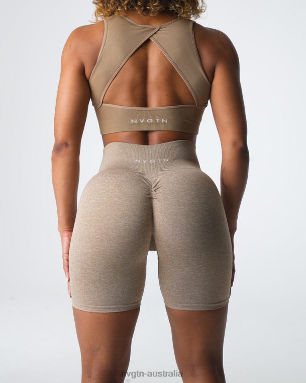 Women Scrunch Seamless Shorts 04060414 Beige Fitness NVGTN