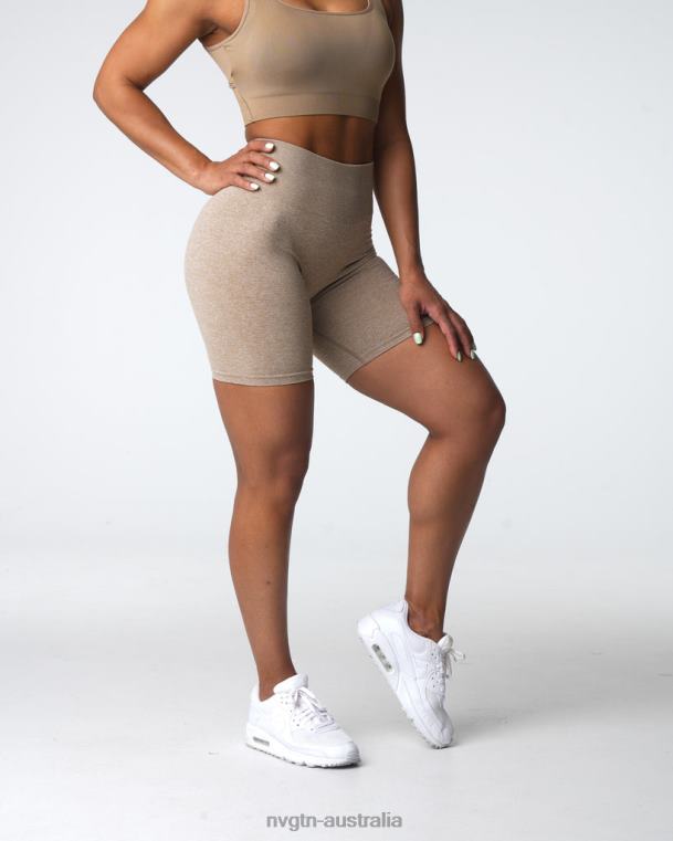 Women Scrunch Seamless Shorts 04060414 Beige Fitness NVGTN