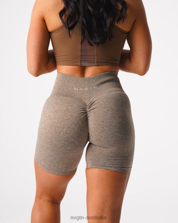 Women Scrunch Seamless Shorts 04060418 Mocha Fitness NVGTN