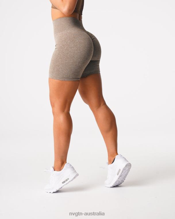 Women Scrunch Seamless Shorts 04060418 Mocha Fitness NVGTN