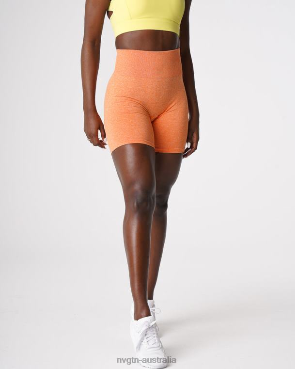 Women Scrunch Seamless Shorts 04060419 Sunset Orange Fitness NVGTN