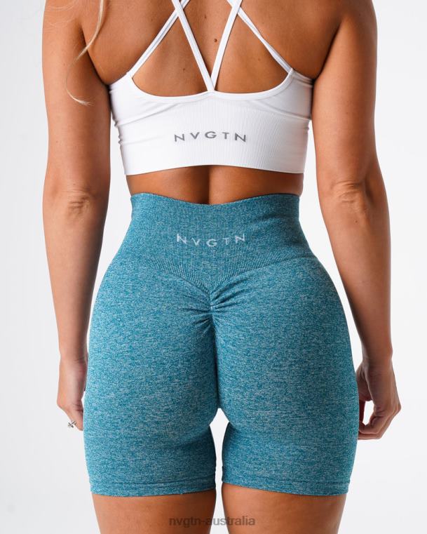 Women Scrunch Seamless Shorts 04060424 Teal Fitness NVGTN