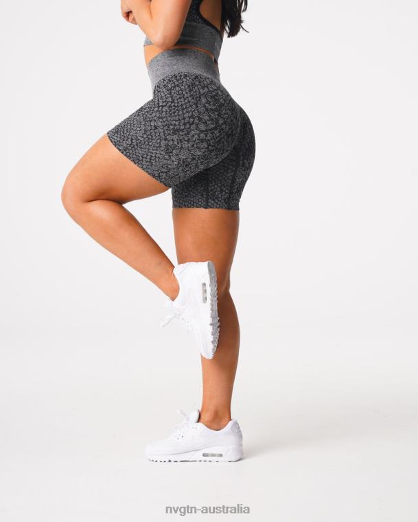 Women Snakeskin Seamless Shorts 04060473 Black Speckled Fitness NVGTN
