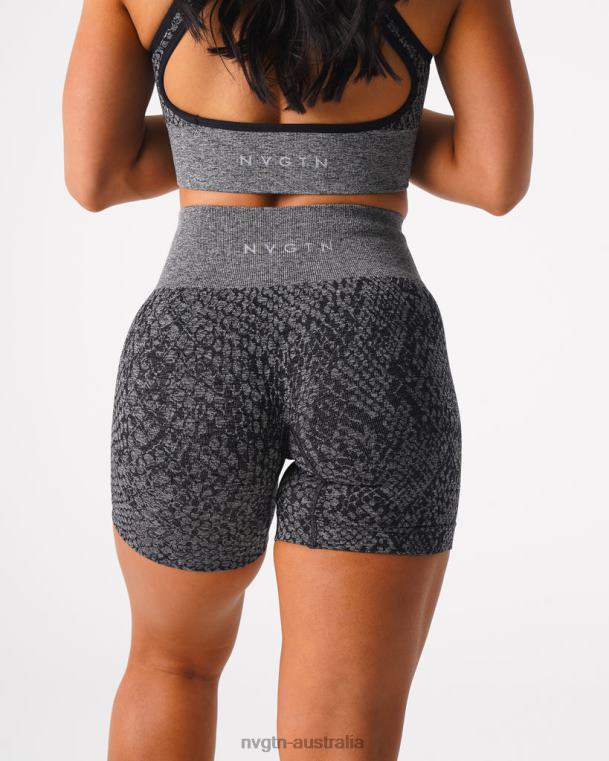 Women Snakeskin Seamless Shorts 04060473 Black Speckled Fitness NVGTN