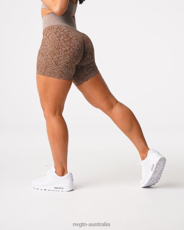 Women Snakeskin Seamless Shorts 04060475 Mocha Fitness NVGTN