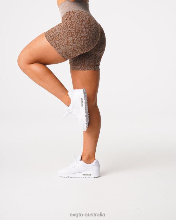 Women Snakeskin Seamless Shorts 04060475 Mocha Fitness NVGTN