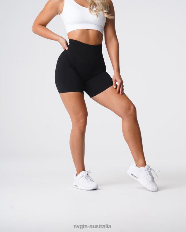 Women Solid Seamless Shorts 04060429 Black Fitness NVGTN