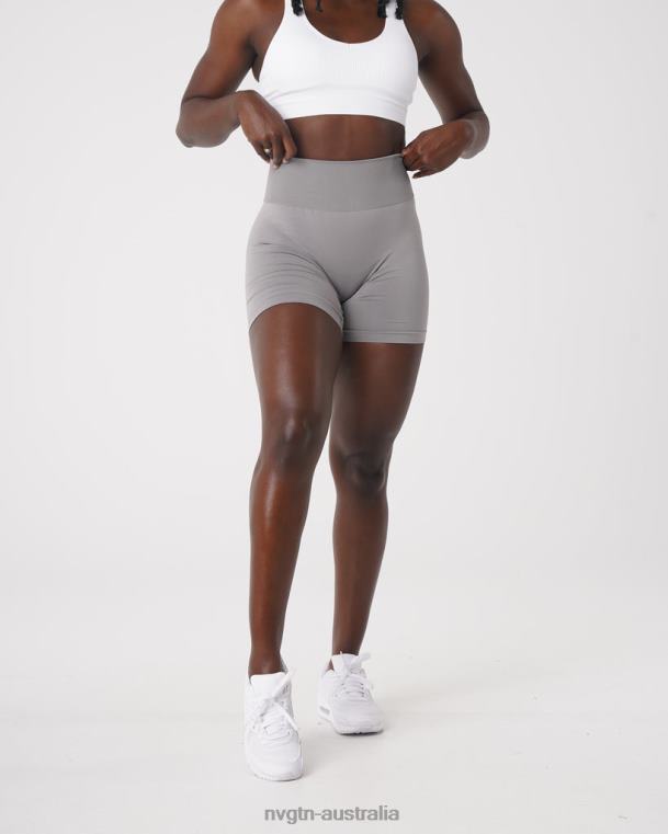 Women Solid Seamless Shorts 04060450 Light Grey Fitness NVGTN