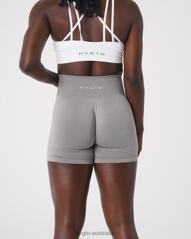 Women Solid Seamless Shorts 04060450 Light Grey Fitness NVGTN