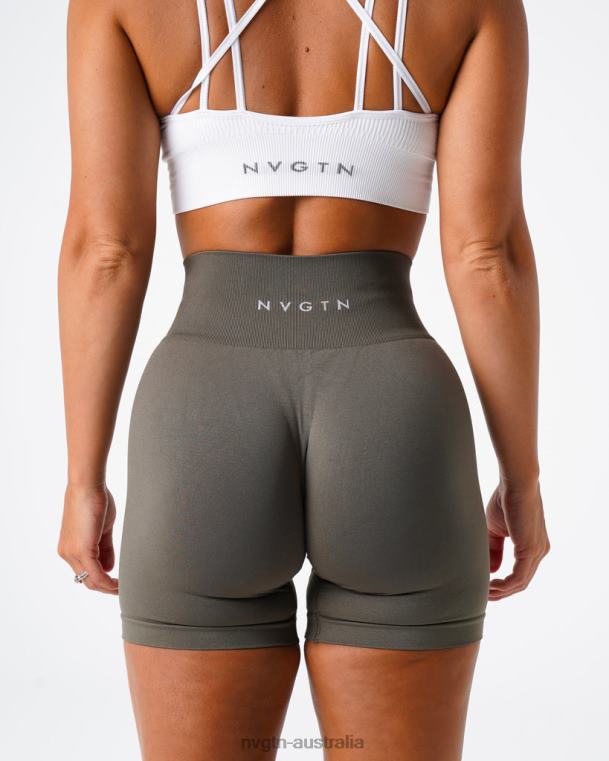 Women Solid Seamless Shorts 04060451 Olive Fitness NVGTN
