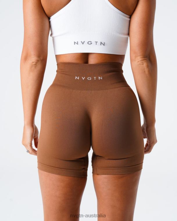 Women Solid Seamless Shorts 04060452 Caramel Fitness NVGTN