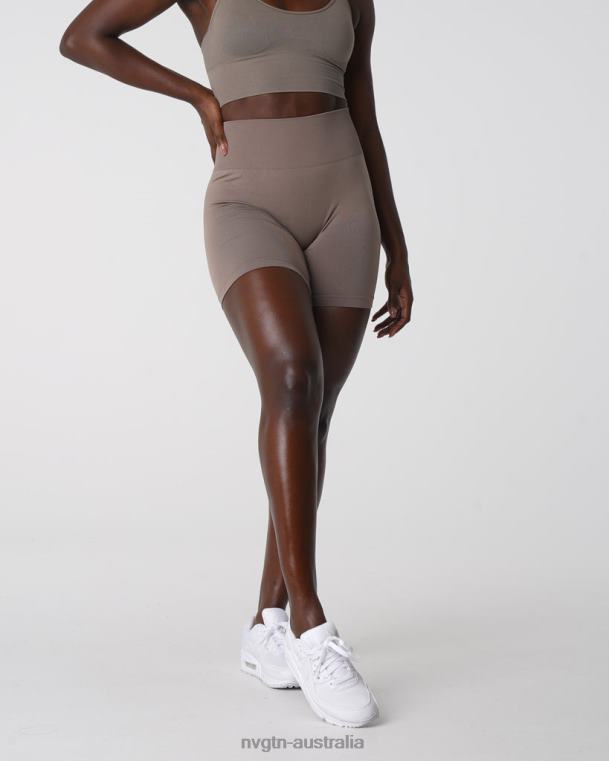 Women Solid Seamless Shorts 04060454 Taupe Fitness NVGTN