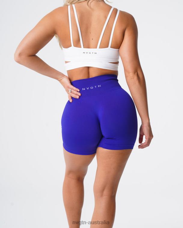 Women Solid Seamless Shorts 04060459 Cobalt Fitness NVGTN