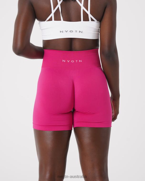 Women Solid Seamless Shorts 04060462 Magenta Fitness NVGTN