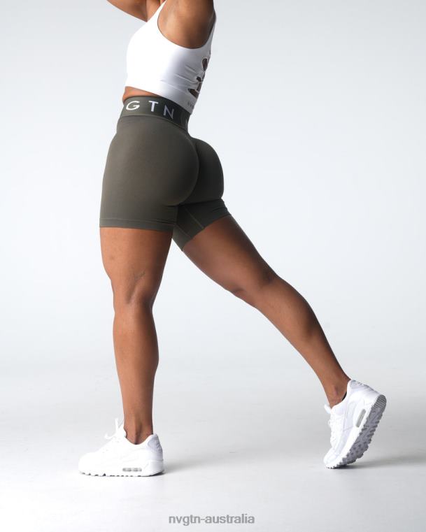 Women Sport Seamless Shorts 04060432 Olive Fitness NVGTN