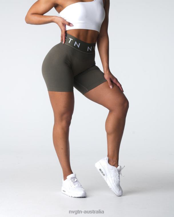 Women Sport Seamless Shorts 04060432 Olive Fitness NVGTN