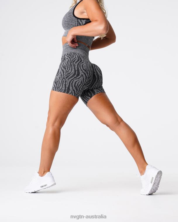 Women Zebra Seamless Shorts 04060470 Black Speckled Fitness NVGTN