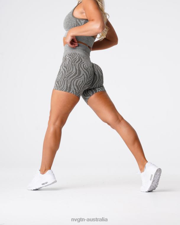 Women Zebra Seamless Shorts 04060471 Khaki Green Fitness NVGTN