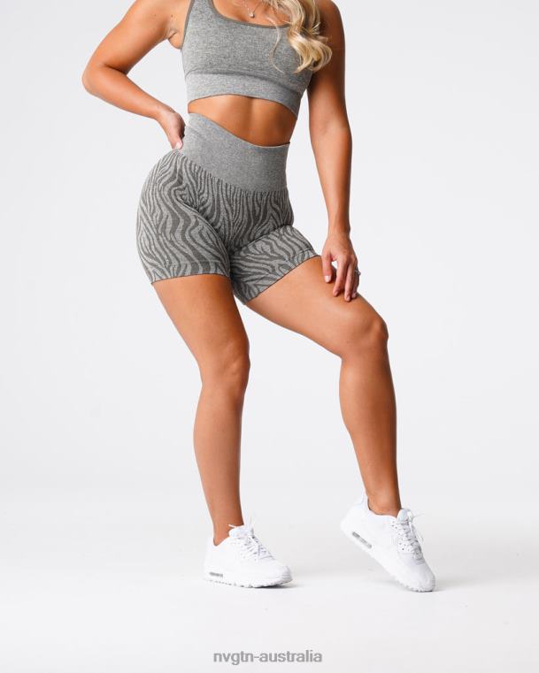 Women Zebra Seamless Shorts 04060471 Khaki Green Fitness NVGTN
