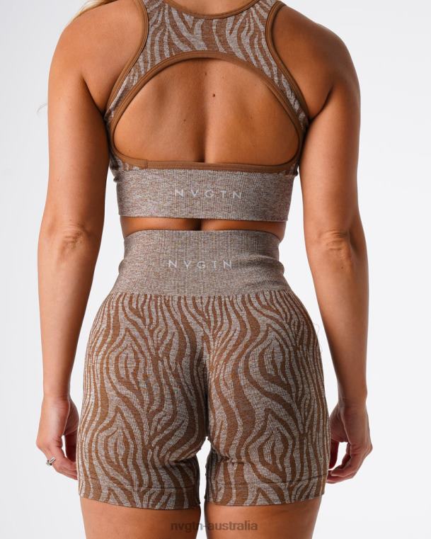 Women Zebra Seamless Shorts 04060472 Mocha Fitness NVGTN