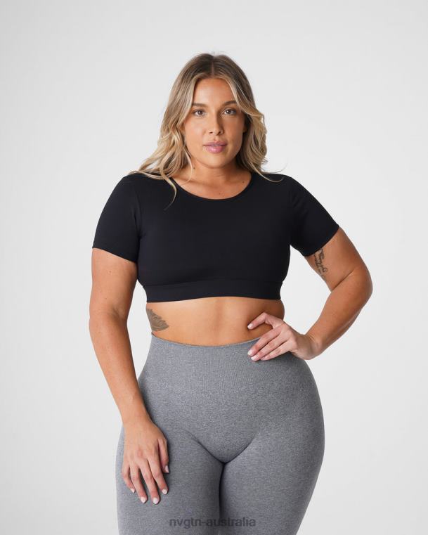 Women Open Back Tee 0406077 Black Fitness NVGTN