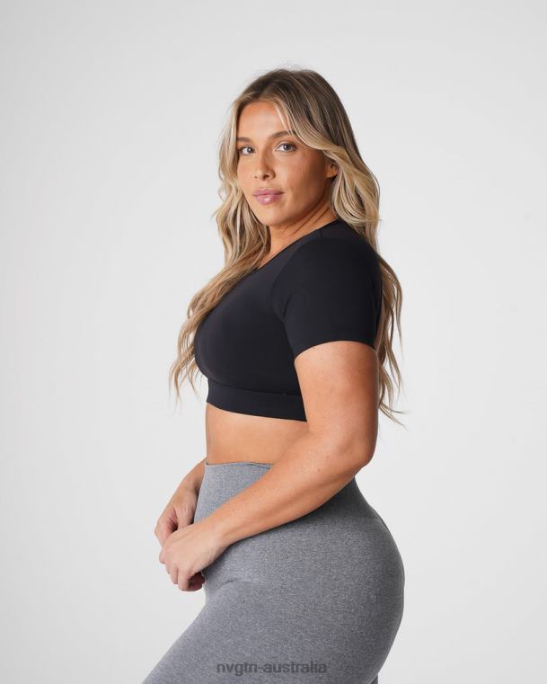Women Open Back Tee 0406077 Black Fitness NVGTN