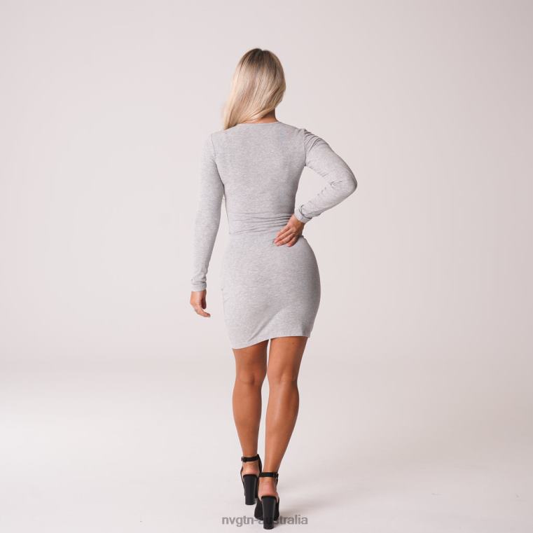 Women Easy Daze Ribbed Midi Dress 04060724 Grey Lifestyle NVGTN