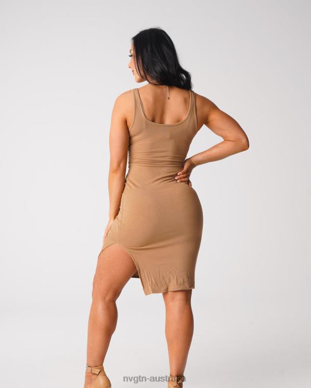 Women Golden Vibes Cut Out Midi Dress 04060717 Mocha Lifestyle NVGTN